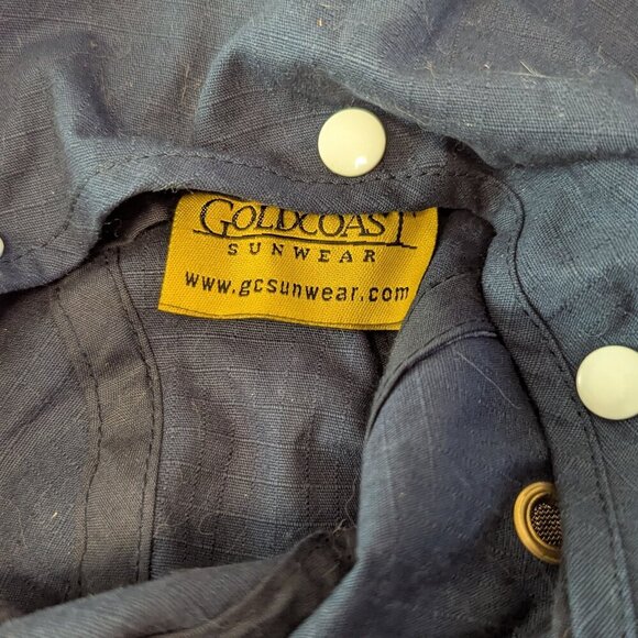 Vintage Goldcoast Ripstop Hat Neck Flap Removable Unisex Fishing UPF Sun Boat - Picture 5 of 7